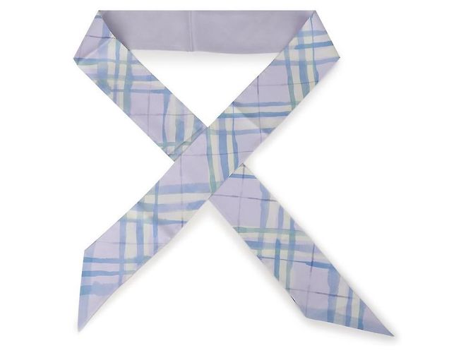 Burberry Dünner Seidenschal mit Aquarellkaromuster - Ansicht 5