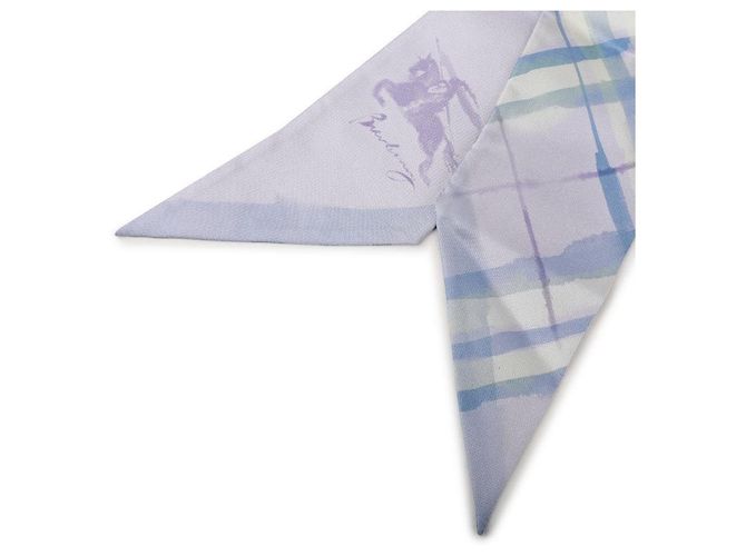 Burberry Dünner Seidenschal mit Aquarellkaromuster - Ansicht 7