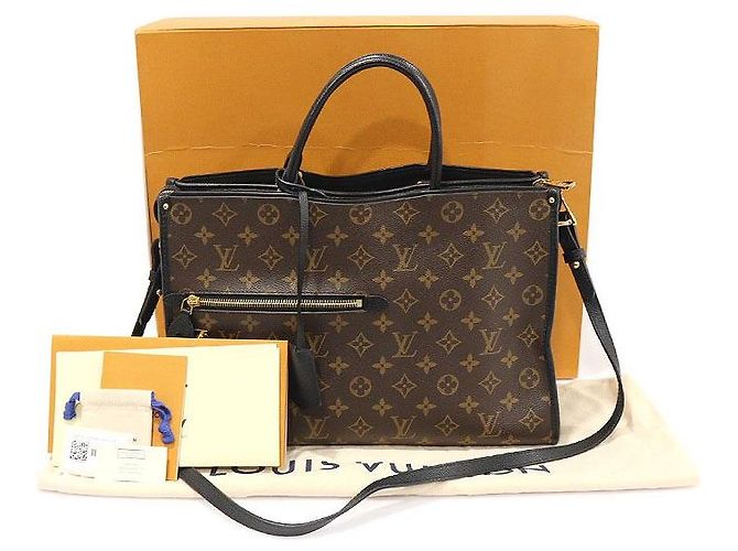 Louis Vuitton Papillon MM en lona monograma negra Castaño - vista 2