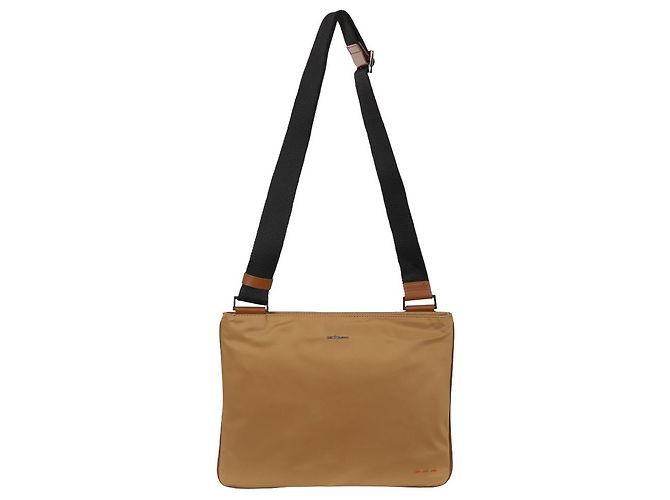 Kiton Borsa a tracolla piatta in pelle di nylon Marrone - vista 5