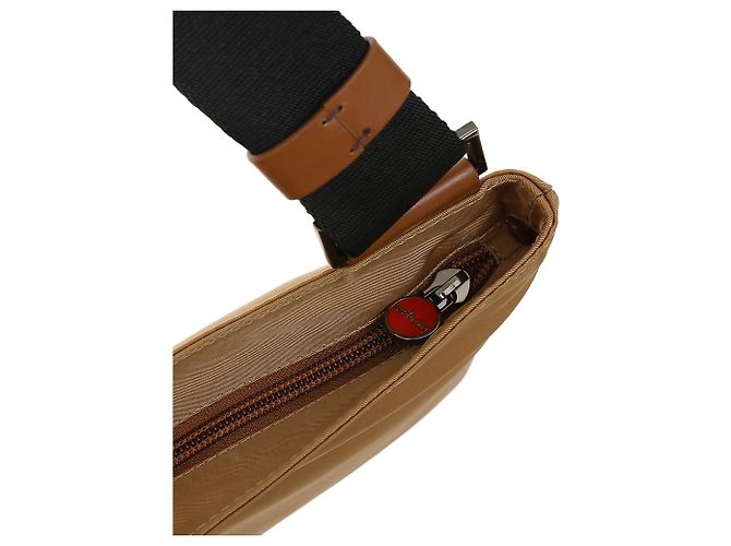 Kiton Borsa a tracolla piatta in pelle di nylon Marrone - vista 7