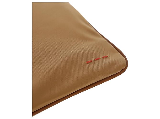 Kiton Borsa a tracolla piatta in pelle di nylon Marrone - vista 8