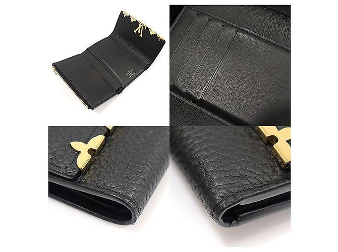 Louis Vuitton Billetera Compacta Capucines de Cuero Taurillon Negro - vista 6