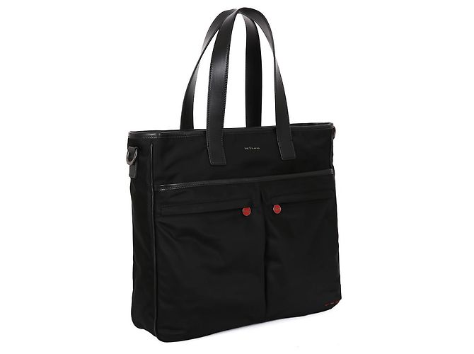 Kiton Borsa a tracolla in pelle di nylon a due vie Nero - vista 3