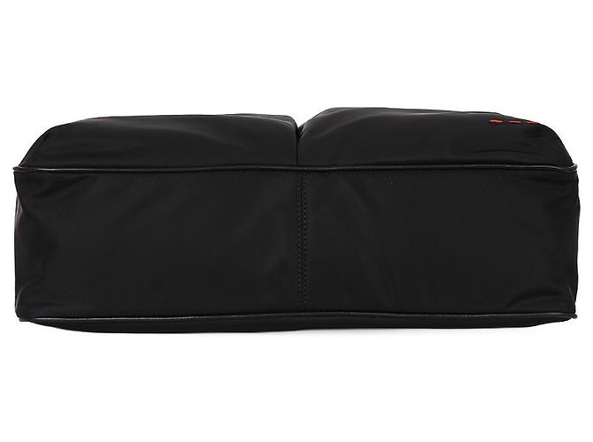 Kiton Borsa a tracolla in pelle di nylon a due vie Nero - vista 5
