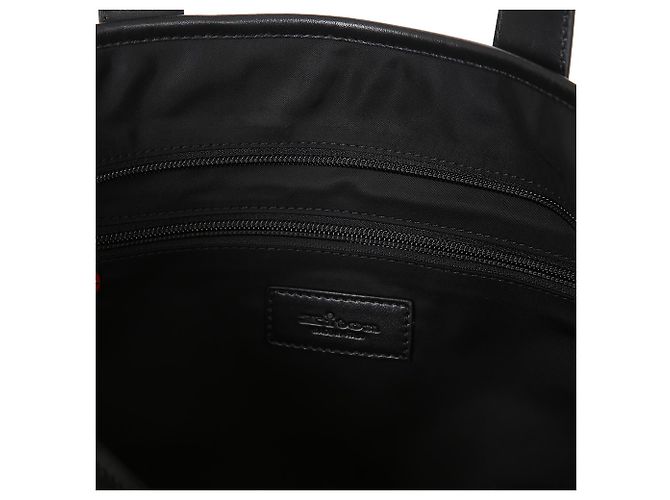 Kiton Borsa a tracolla in pelle di nylon a due vie Nero - vista 9