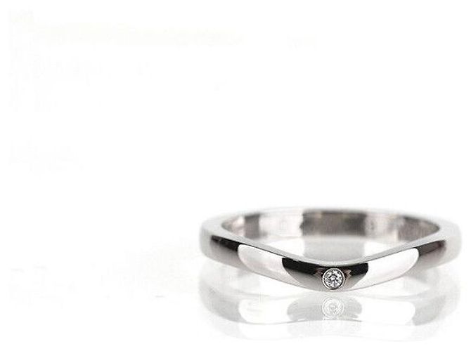 Cartier Ballerina-Ehering aus Platin mit Diamant, Größe Silber - Ansicht 4