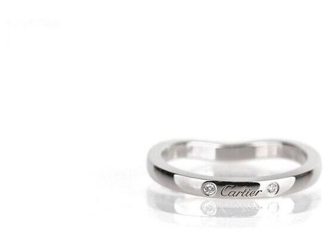 Cartier Ballerina-Ehering aus Platin mit Diamant, Größe Silber - Ansicht 5