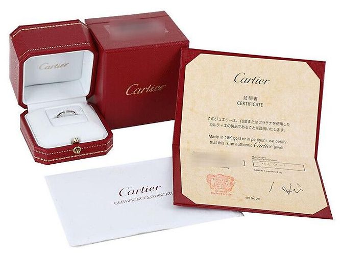 Cartier Ballerina-Ehering aus Platin mit Diamant, Größe Silber - Ansicht 7