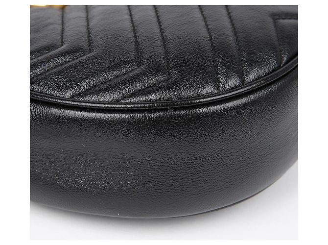 Gucci Borsa a Spalla Incrociata GG Marmont Mini Nero - vista 6