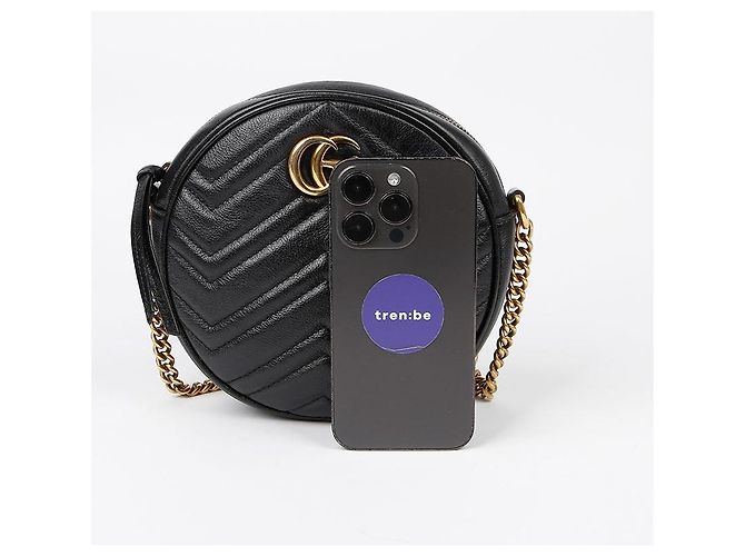 Gucci Borsa a Spalla Incrociata GG Marmont Mini Nero - vista 7