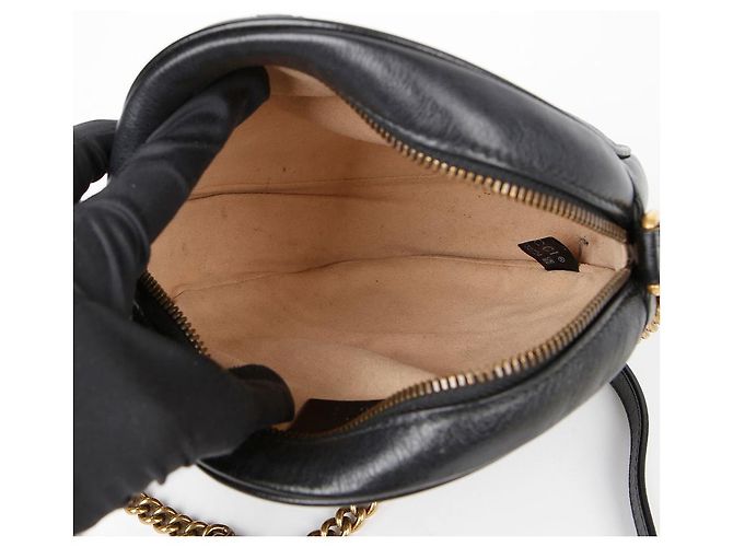 Gucci Borsa a Spalla Incrociata GG Marmont Mini Nero - vista 8