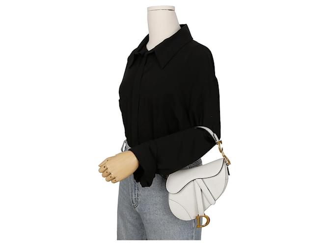 Saddle Dior Mini Satteltasche Weiß - Ansicht 13