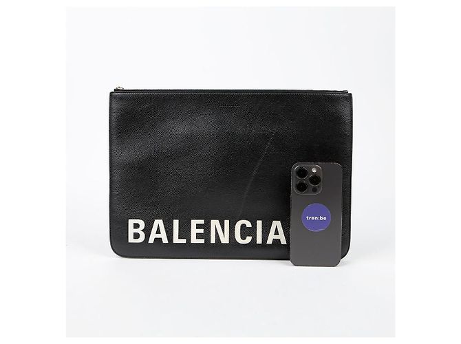 Balenciaga Clutch Logo Nero - vista 10