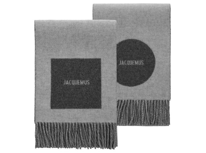 Jacquemus Jacquard-Logo-Fransen-Schal Braun - Ansicht 3