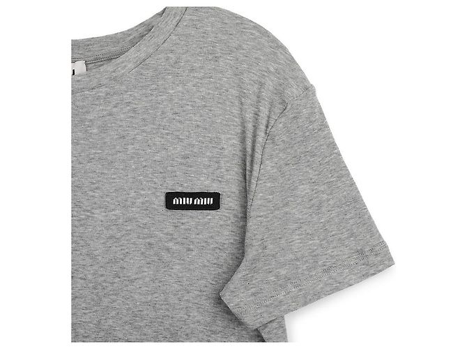 Miu Miu Jersey-T-Shirt mit Rand Braun - Ansicht 6