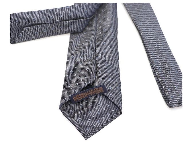 Louis Vuitton Monogram Classic Tie Men's Silk Tie Blue - view 10