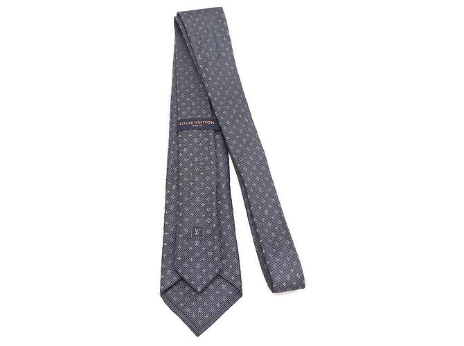 Louis Vuitton Monogram Classic Tie Men's Silk Tie Blue - view 3