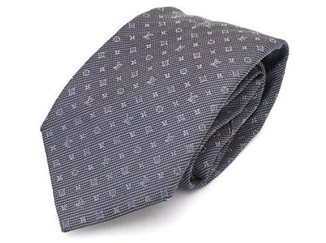Louis Vuitton Monogram Classic Tie Men's Silk Tie Blue - view 6