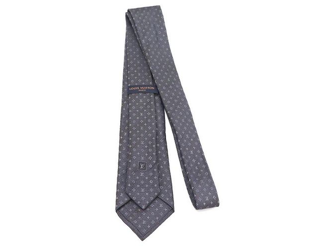 Louis Vuitton Monogram Classic Tie Men's Silk Tie Blue - view 8