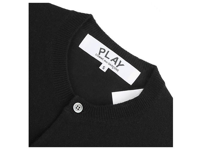 Comme Des Garcons Cardigan in maglia cuore bianco - vista 5