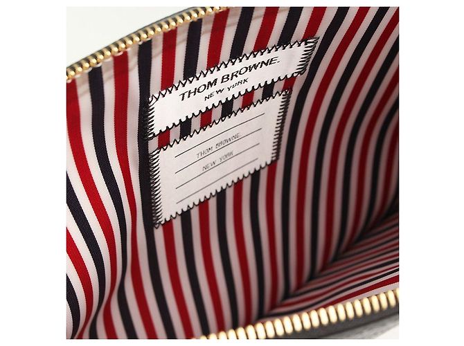 Clutch in pelle nera Thom Browne Nero - vista 4