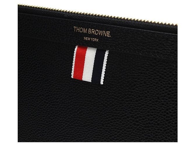 Clutch in pelle nera Thom Browne Nero - vista 5