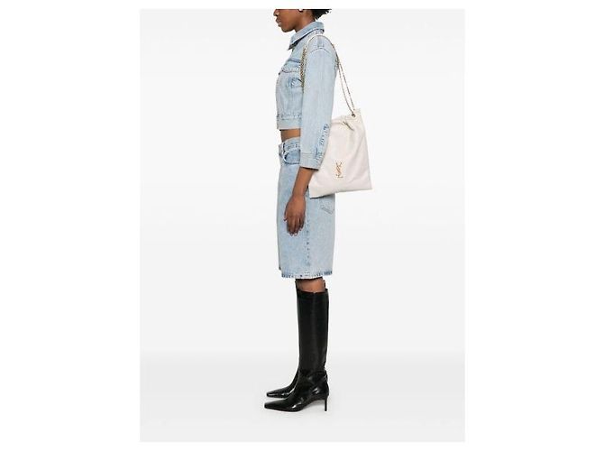Saint Laurent Borsa in pelle di agnello Bianco - vista 7