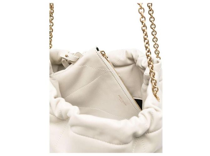 Saint Laurent Borsa in pelle di agnello Bianco - vista 8
