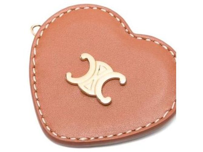 Céline Fermaglio per capelli a forma di cuore in pelle di vitello e ottone - vista 6