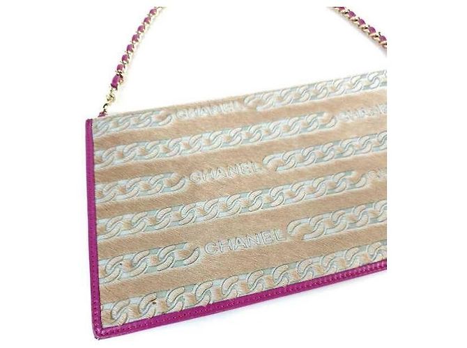 Chanel Pochette in shearling con catena Multicolore - vista 2