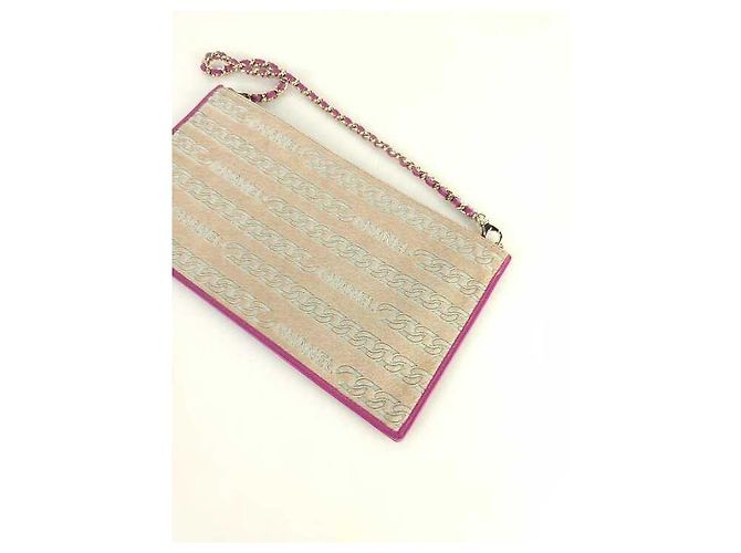 Chanel Pochette in shearling con catena Multicolore - vista 3