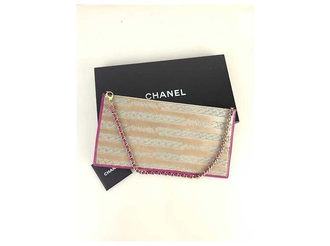 Chanel Pochette in shearling con catena Multicolore - vista 5