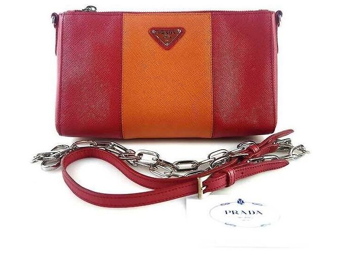 Prada Saffiano zweifarbige Umhängetasche - Ansicht 7