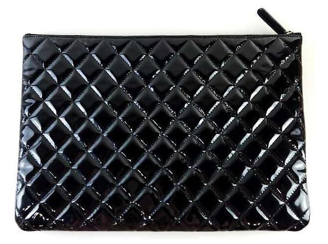 Chanel Borsa a mano in vernice classica Nero - vista 3