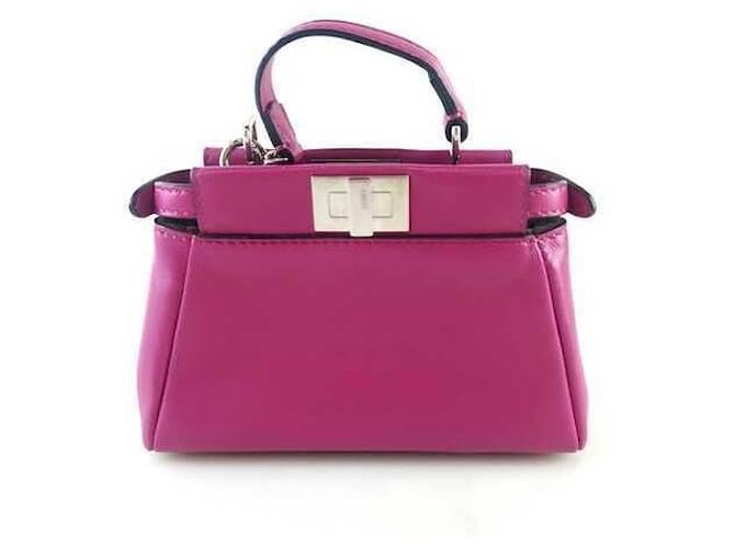Fendi Borsa Tote Micro Peekaboo a tracolla Rosa - vista 3