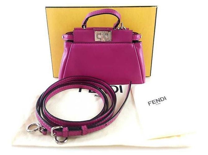 Fendi Borsa Tote Micro Peekaboo a tracolla Rosa - vista 5