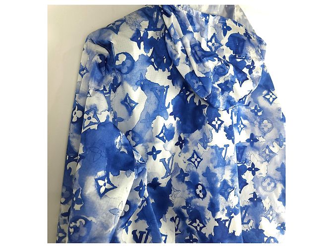 Louis Vuitton Veste coupe-vent monogramme aquarelle Bleu - vue 4