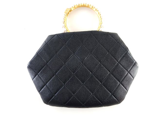 Chanel Tote Bag mit Perlenhenkel Schwarz - Ansicht 3