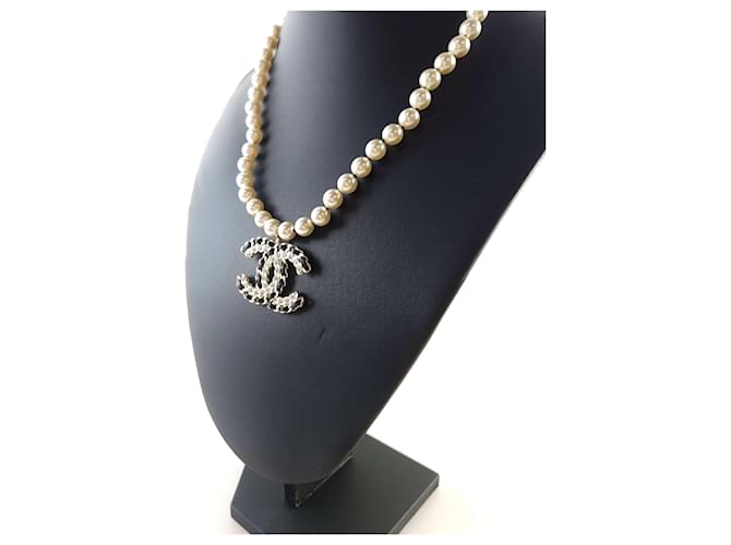 Chanel Collar de perlas CC Negro - vista 2