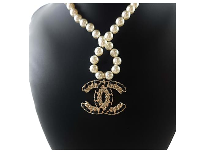 Chanel Collar de perlas CC Negro - vista 4