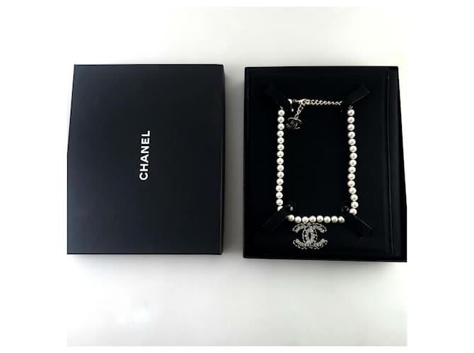 Chanel Collar de perlas CC Negro - vista 6