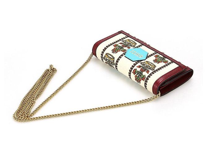 Gucci Portafoglio incrociato con catena e corona floreale centenaria Multicolore - vista 10