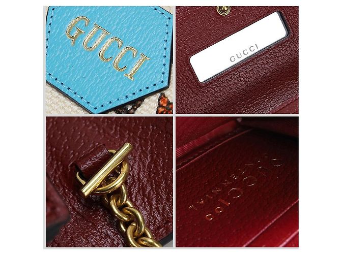 Gucci Portafoglio incrociato con catena e corona floreale centenaria Multicolore - vista 12