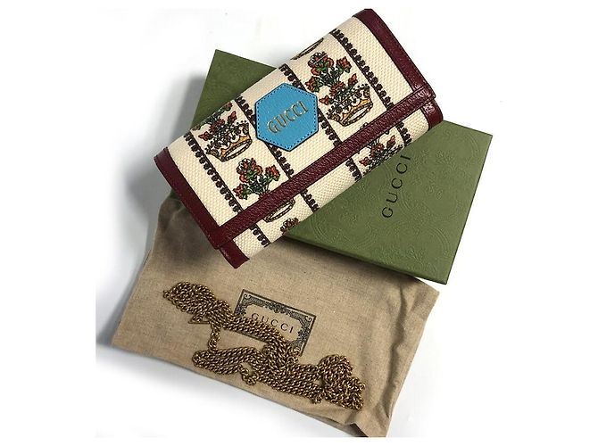 Gucci Portafoglio incrociato con catena e corona floreale centenaria Multicolore - vista 13