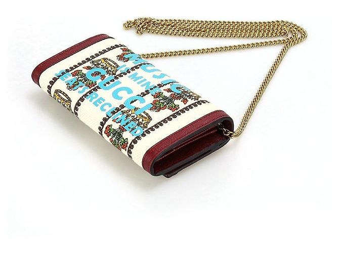 Gucci Portafoglio incrociato con catena e corona floreale centenaria Multicolore - vista 3
