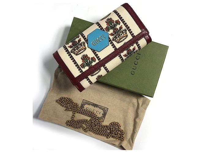 Gucci Portafoglio incrociato con catena e corona floreale centenaria Multicolore - vista 5