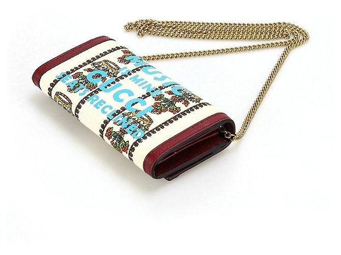 Gucci Portafoglio incrociato con catena e corona floreale centenaria Multicolore - vista 9
