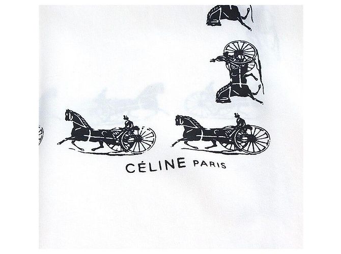 Céline Sciarpa lunga in seta avorio Carriage Bianco - Ansicht 5