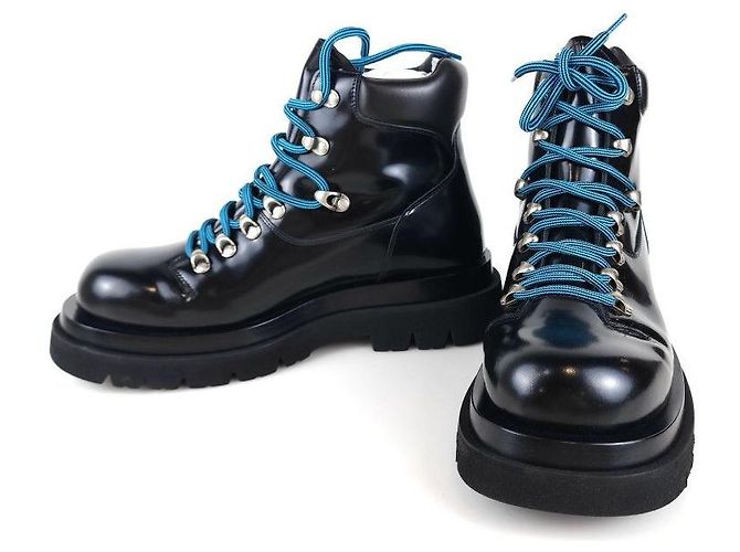 Bottega Veneta Leder-Arbeitsstiefel Grün - Ansicht 2
